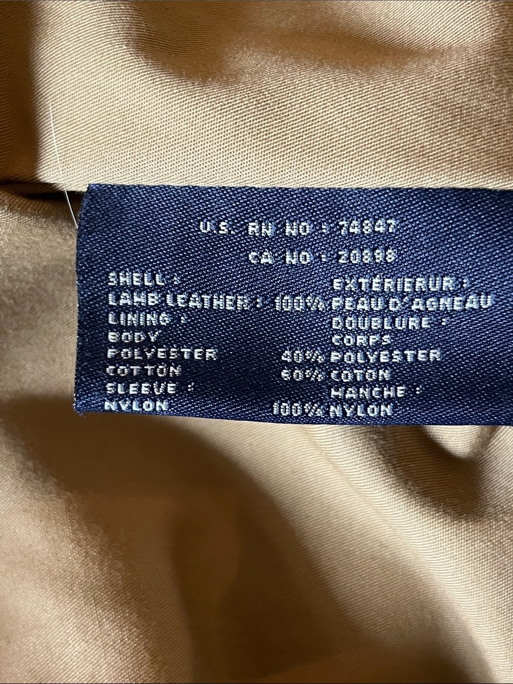 Dockers Black Lamb Leather Bomber Jacket, size L - Picture 11 of 13